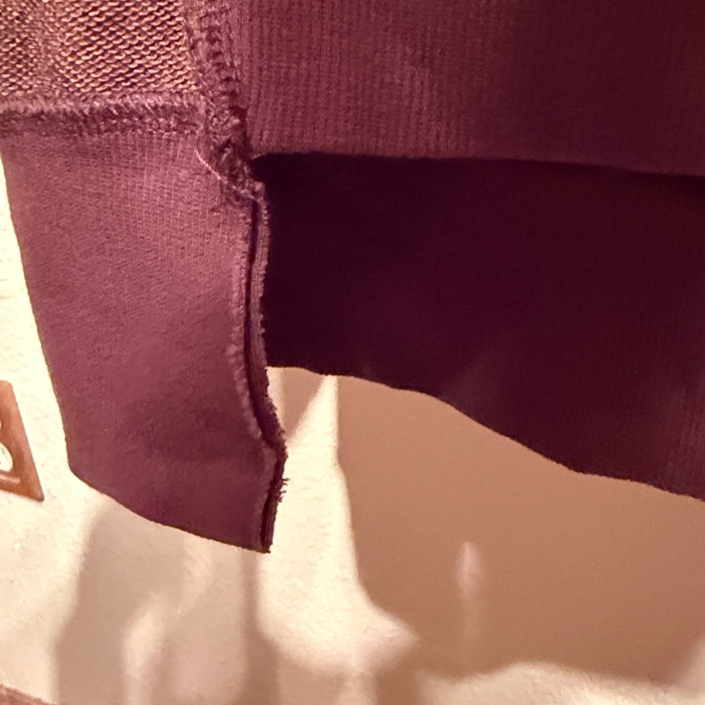 Brown sweatshirt relaxed size medium two tone button ruffle distress detail NEW - Picture 6 of 8